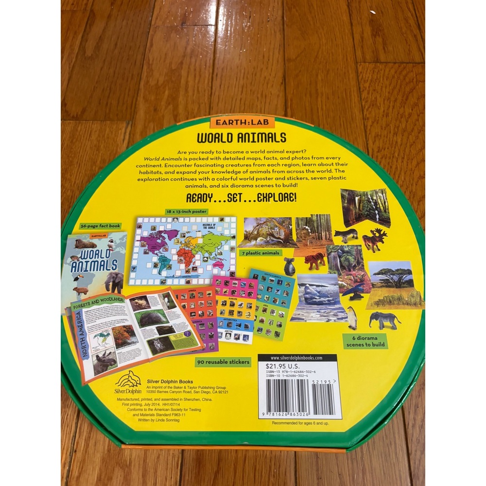 Earth Lab World Animals Educational Learning Kit Map‎ Stickers Booklet Multi - Picture 10 of 11